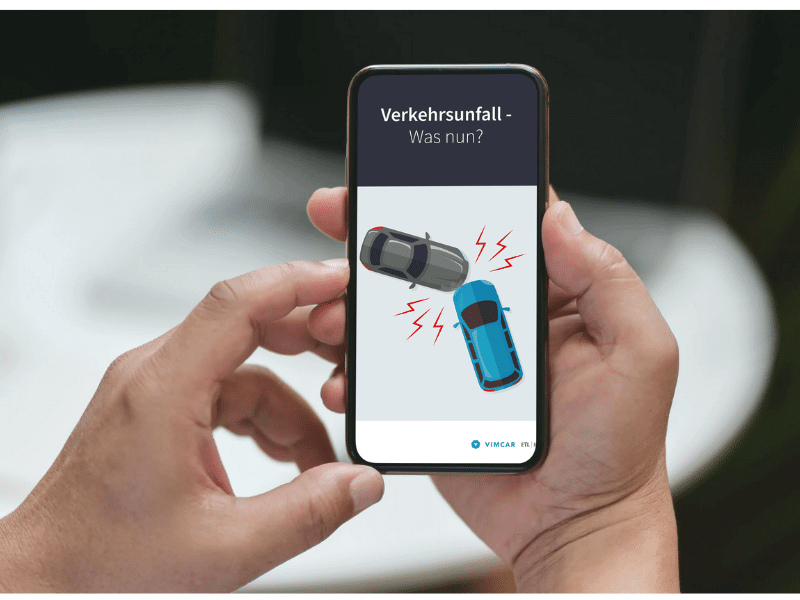 Smartphone zeigt das eBook Verkehrunsfall