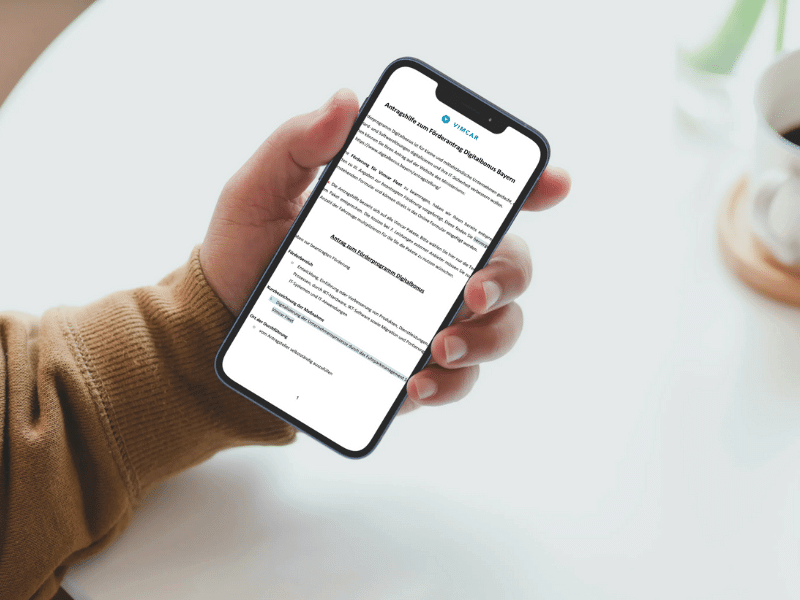 Digitalbonus Bayern Ausfüllhilfe auf Smartphone geöffnet