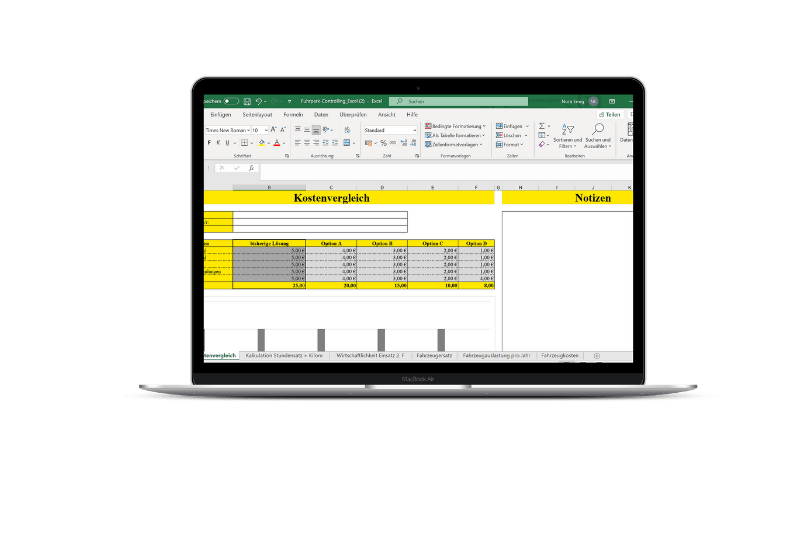 Fuhrparkcontrolling Excel