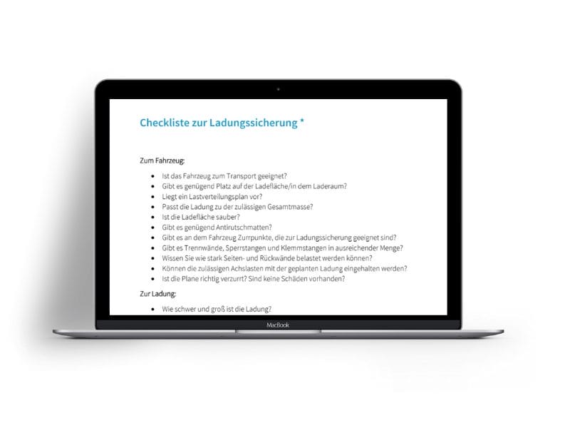 Einblick in die Ladungssicherung Checkliste