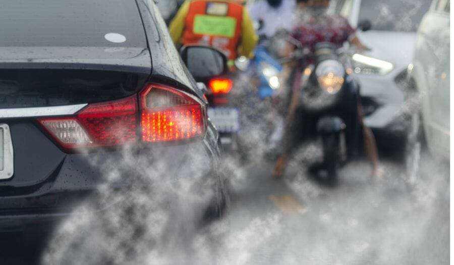 Luftverschmutzung wegen einem Auto